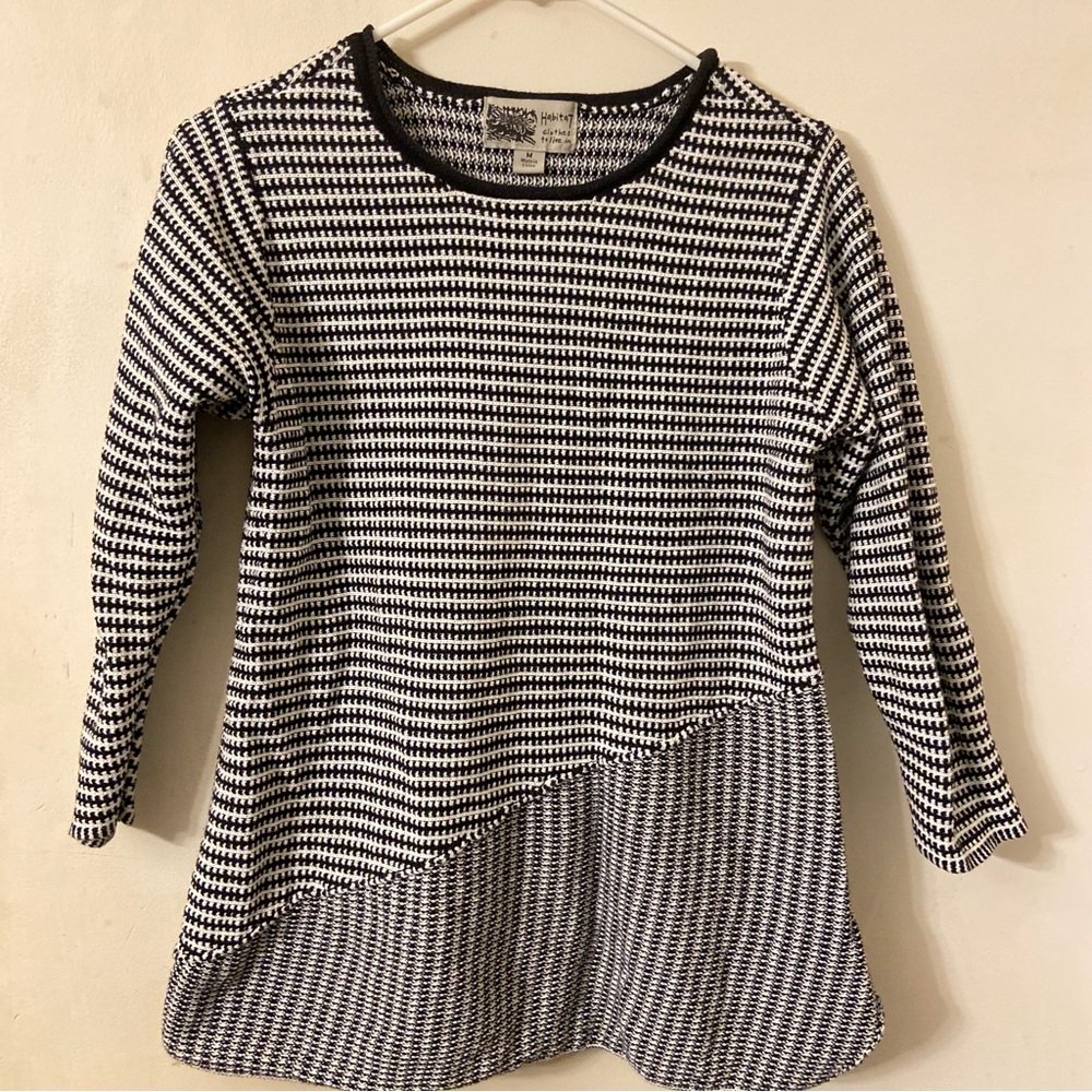 Habitat Women Cotton Woven Pullover Tunic In Black And White. - Picture 2 of 7